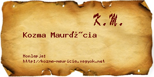 Kozma Maurícia névjegykártya